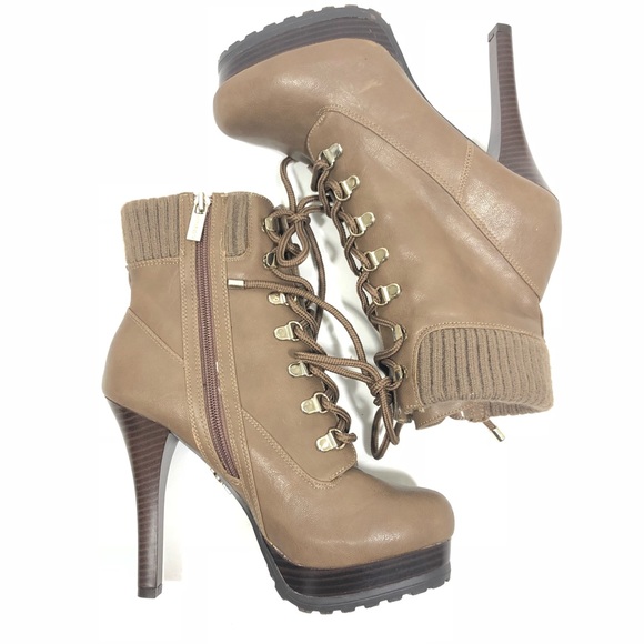 Jennifer Lopez Shoes - Jennifer Lopez Taupe Lace up Boot